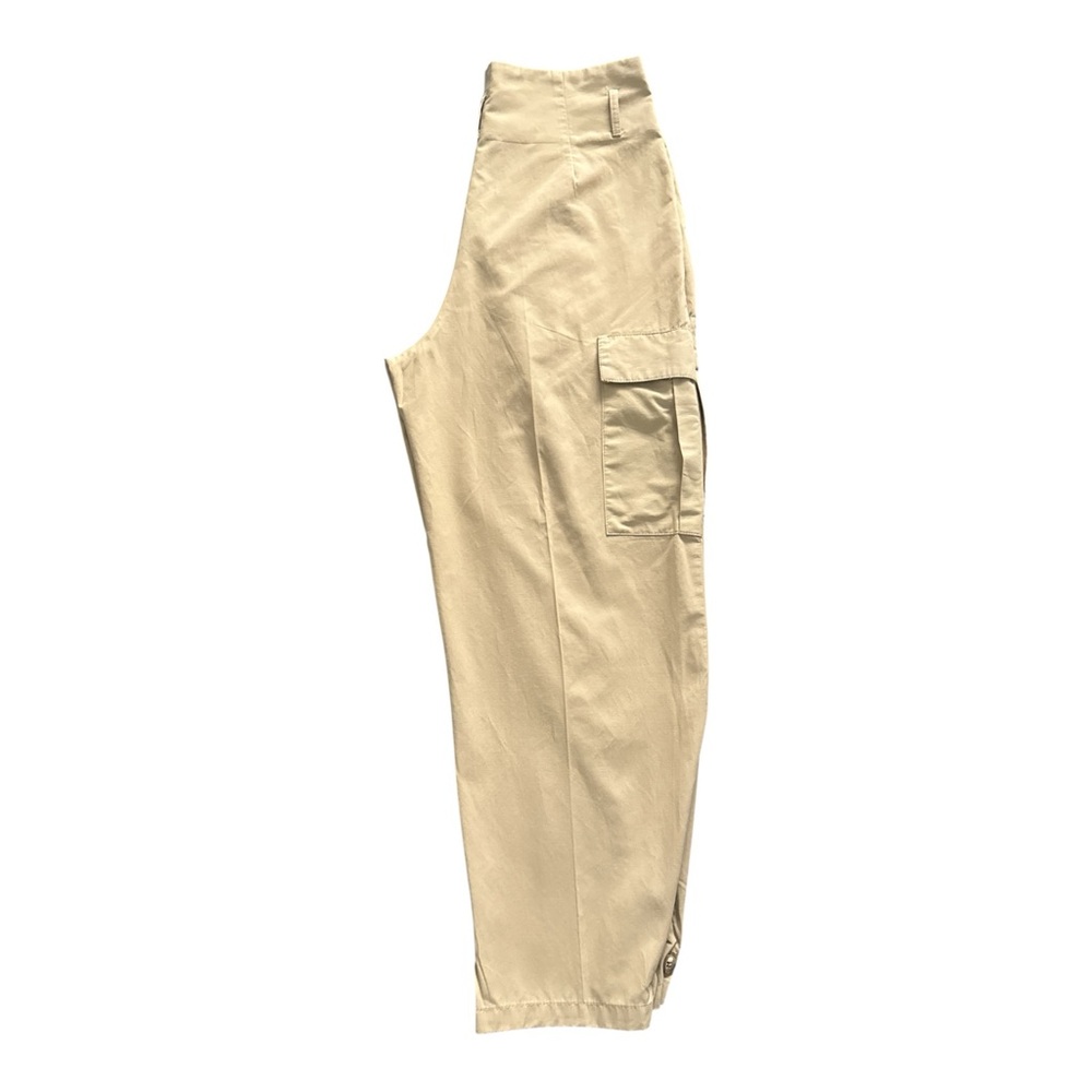 ZARA Women’s Baggy Cargo Pants Khaki High Waist Utility Pockets Streetwear Sz M - Picture 6 of 9